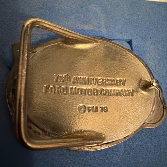 Ford Motor Co 75th Anniversary Buckle Franklin 1978 sterling silver ingot  COA - Picture 3 of 8